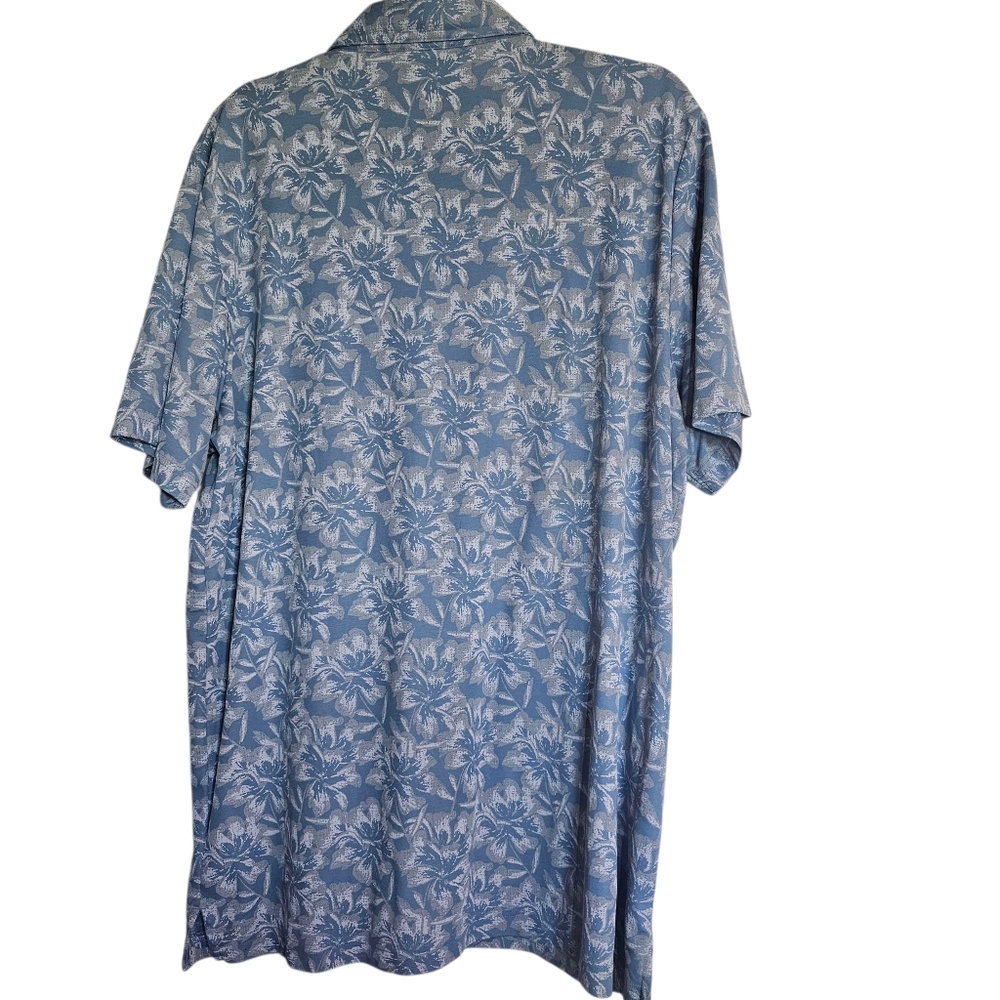 Travis Mathew Men's Blue Tropical Polo Shirt - Picture 4 of 11